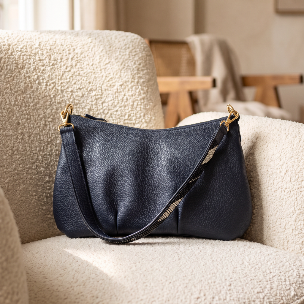 Tulum Leather Bag – Dark Blue