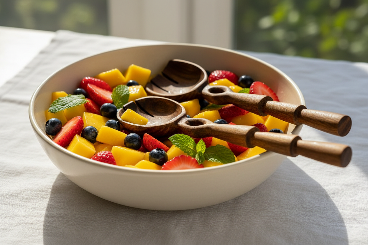 Asili Salad Spoon Set – Summer Fruit Salad