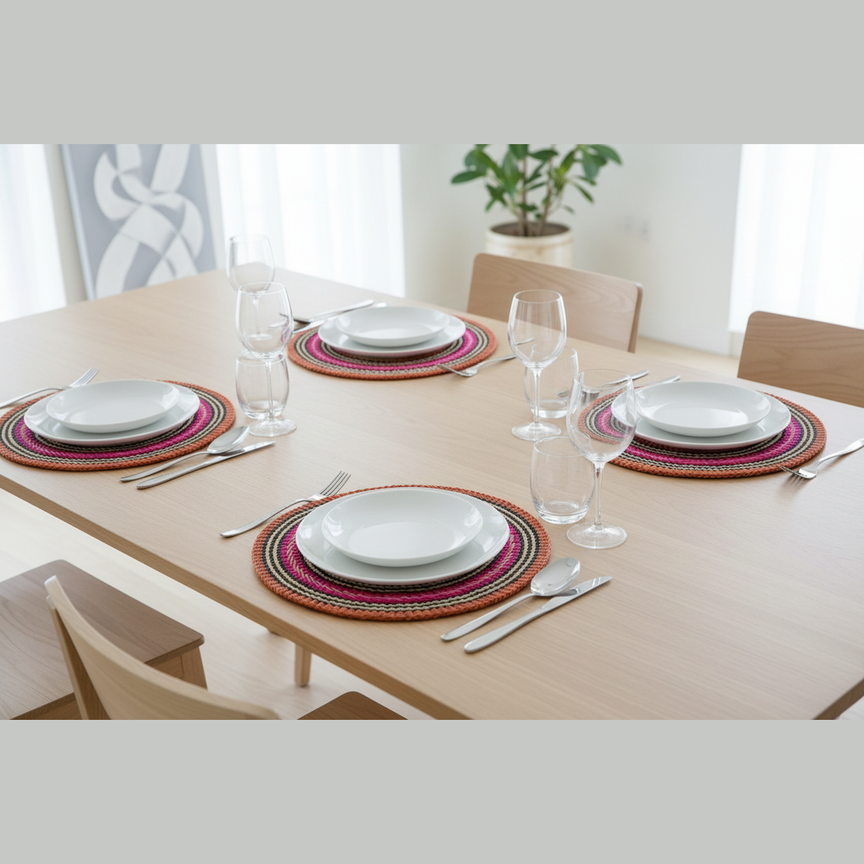Placemats 12" Set of 4 – Sunset Spiral