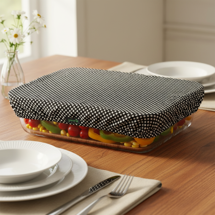 Food Cover Rectangular – Black & White Glass Dish Dining Table
