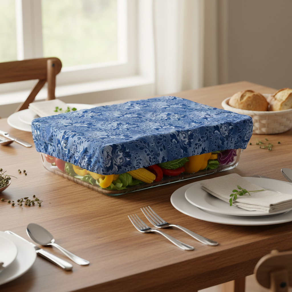 Food Cover Rectangular – Navy Blue Glass Dish Dining Table