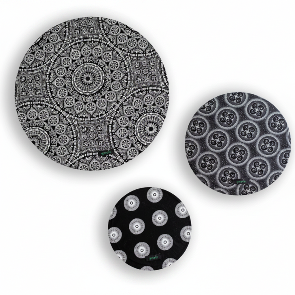 Food Covers Shweshwe Set of 3 – Black & White Standalone
