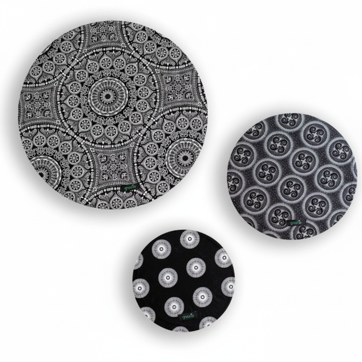 Food Covers Shweshwe Set of 3 – Black & White Standalone