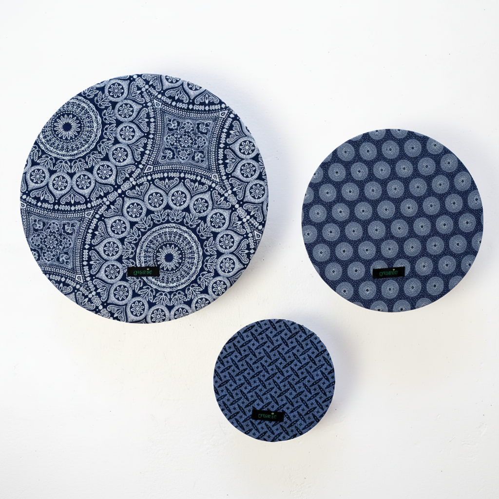 Food Covers Shweshwe Set of 3 – Navy Blue Standalone