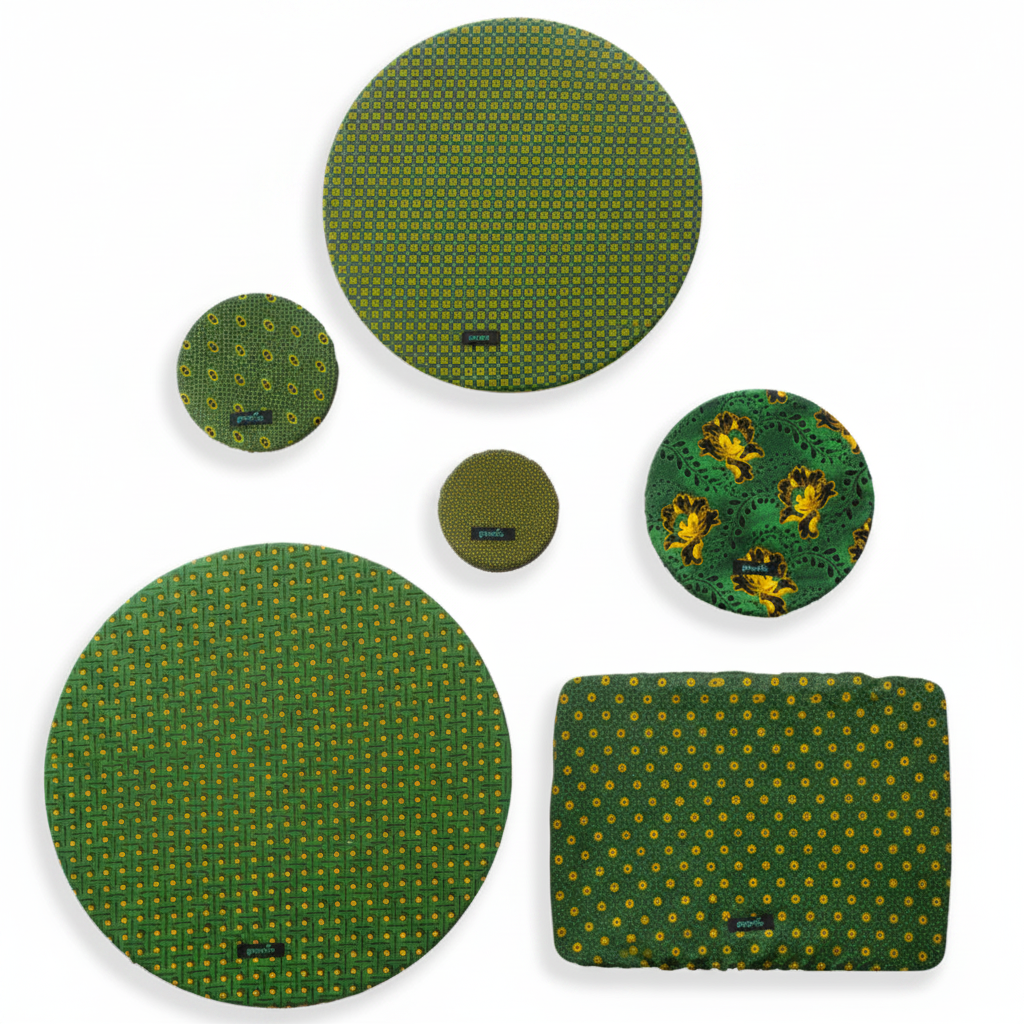 Food Covers Shweshwe Set of 6 – Green Standalone