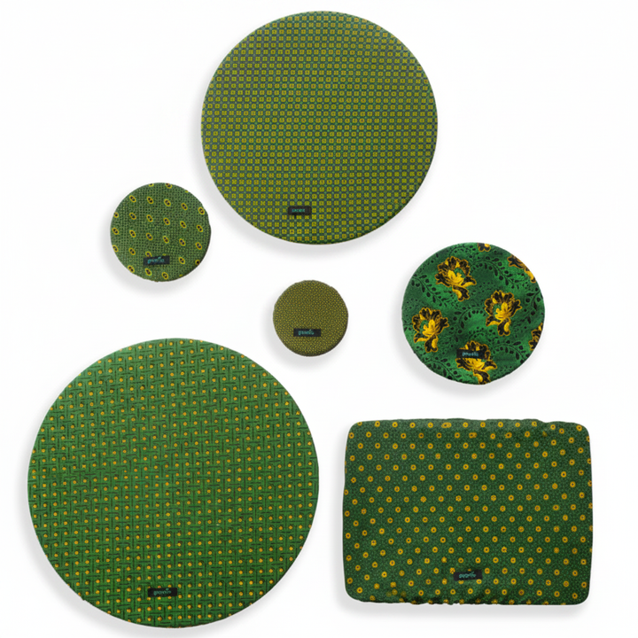 Food Covers Shweshwe Set of 6 – Green Standalone
