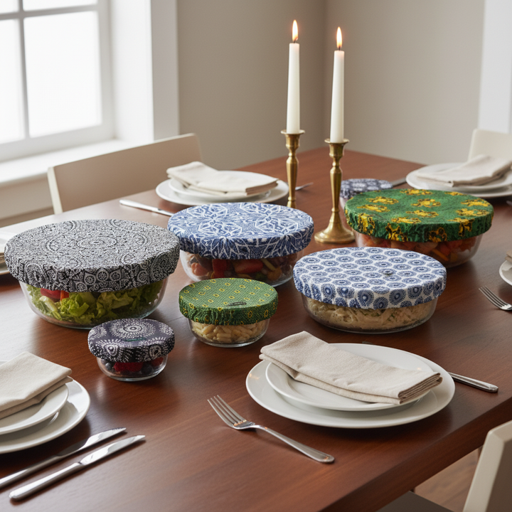 Food Covers Shweshwe Set of 6 – Mixed Prints Dining Table