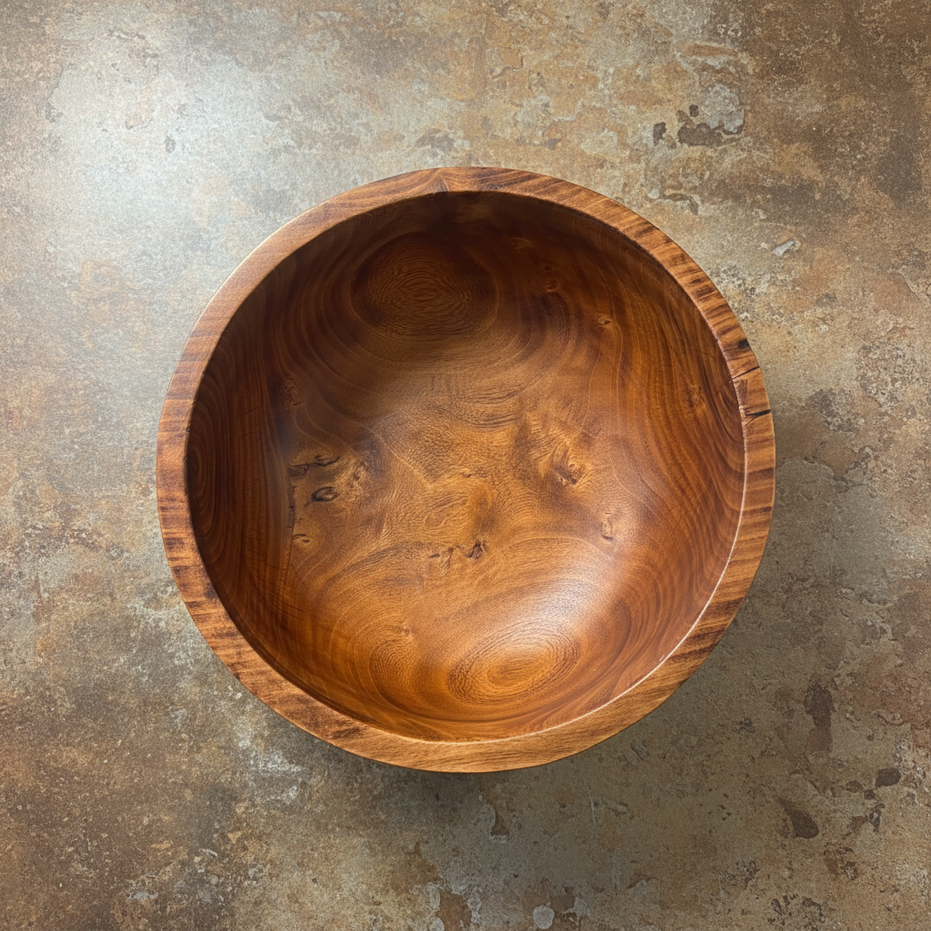 JIVU WOODEN BOWL – 11 INCH bird's eye view overhead flat lay