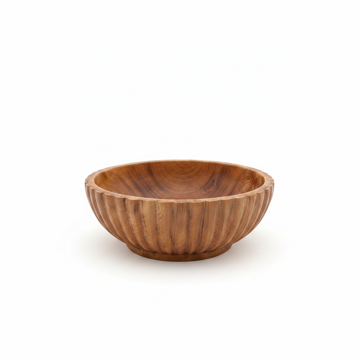 AMIRA WOODEN BOWL – 10 INCH clean standalone product shot showing wood grain details