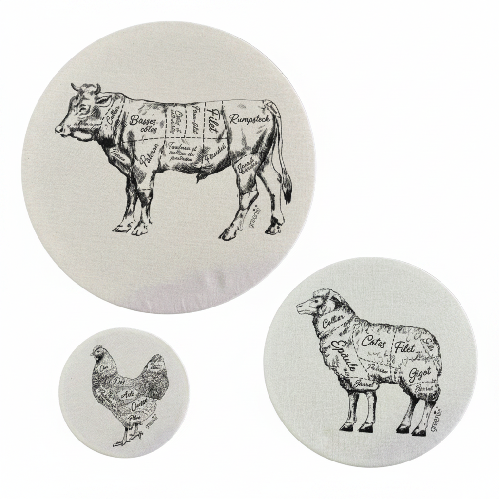 Nose to Tail food cover set of 3 standalone white background