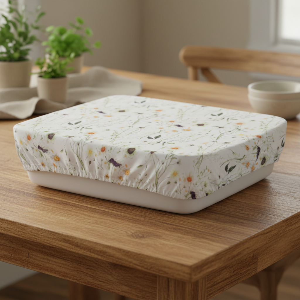 Food Cover Loose Hottie – Country Garden on rectangular dish