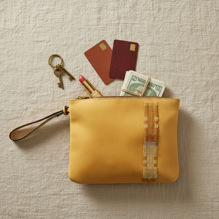Nanyuki Suede Ocra – functional lifestyle flat lay