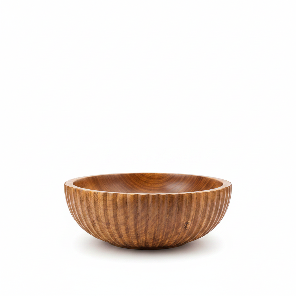 AMIRA WOODEN BOWL – 14 INCH clean standalone product shot on white background