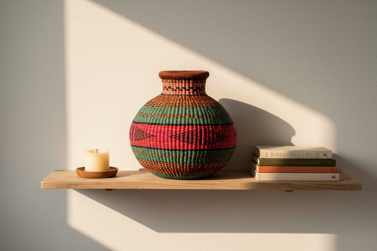 Jemima “10 Cows” Handwoven Décor Basket
