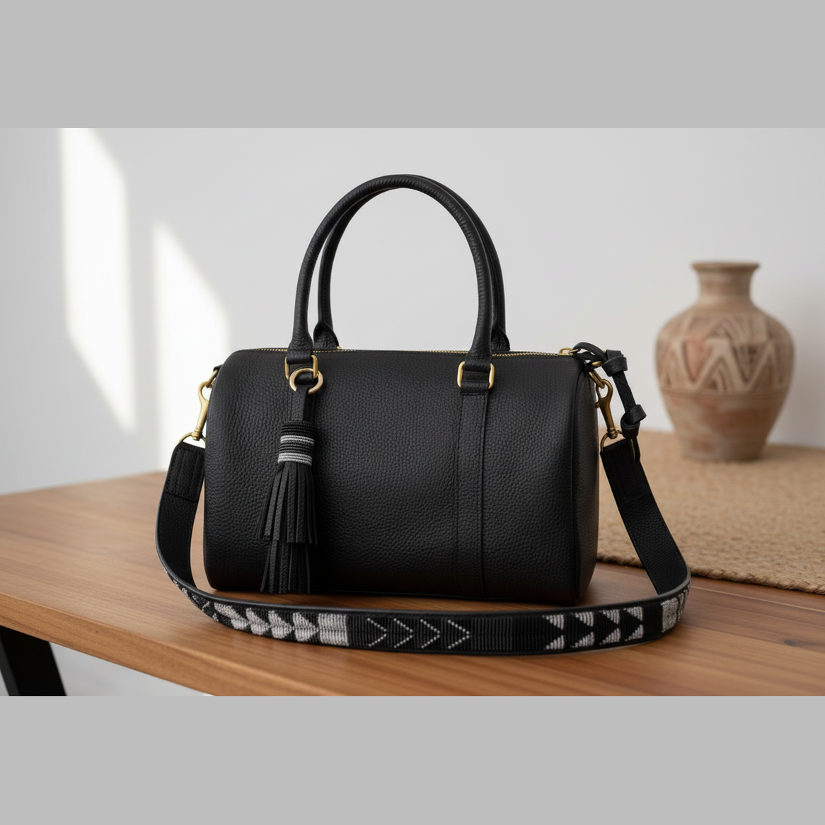 Malewa Leather Bag – Black